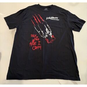 A Nightmare on Elm Street Freddy Krueger Graphic Tee Mens XL Black Horror Movie